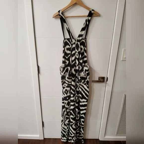 by Anthropologie Constance Wide Leg Overalls Size L - Picture 8 of 15